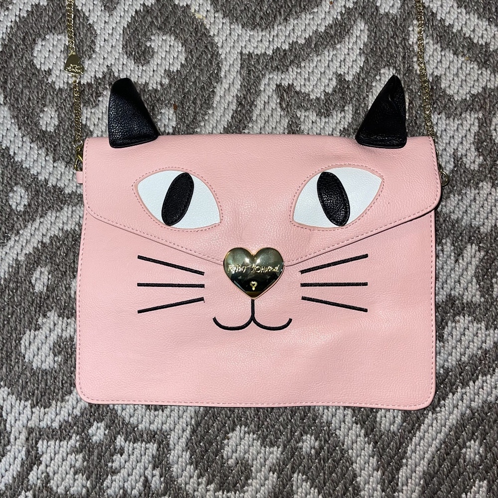 Betsey Johnson Pink Kitty Cat Clutch Purse, NWOT